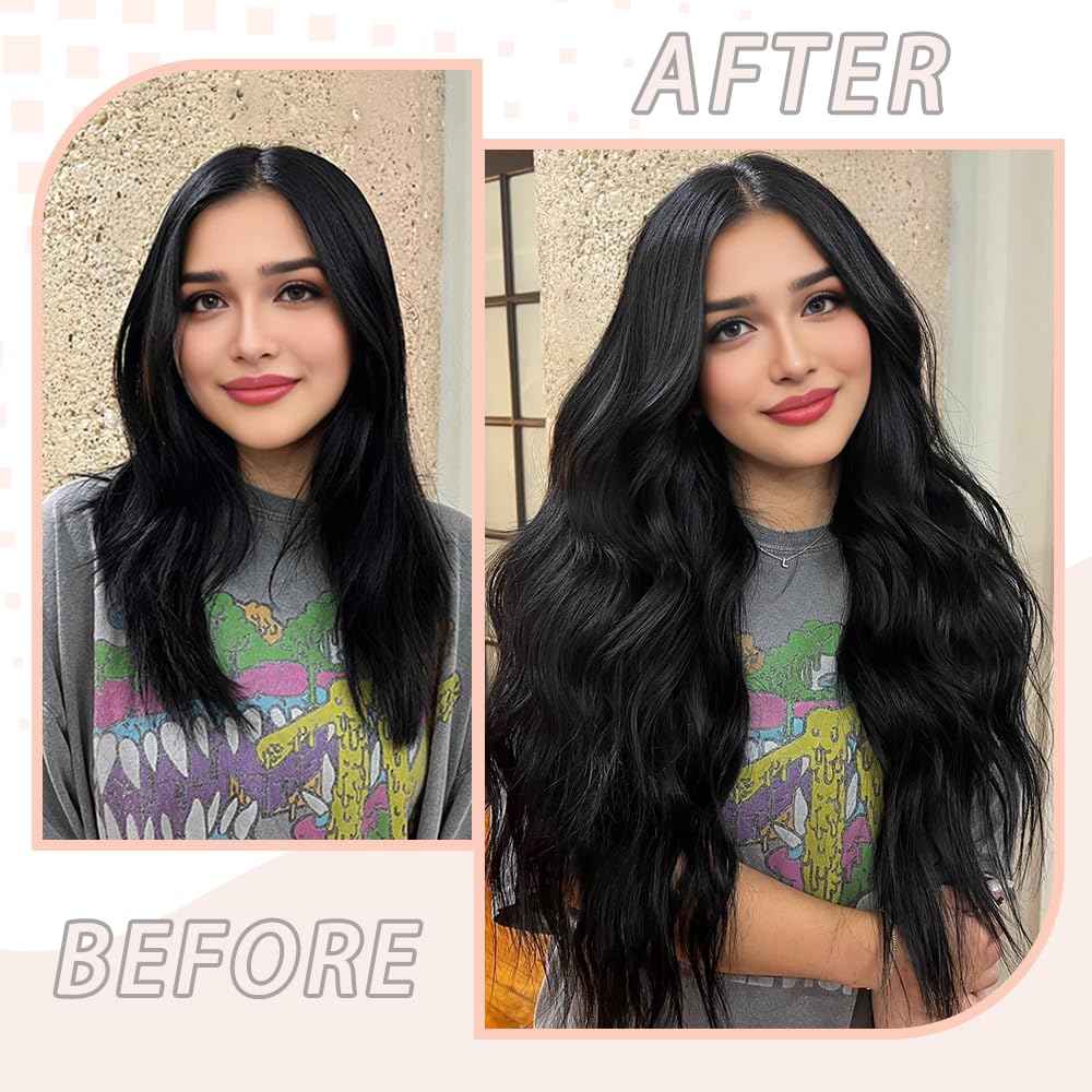 Human Hair Tape in Extensions, Natural Black Hair Extensions Real Human Hair 20 Inch 20pcs Remy Straight Tape ins Invisible Tape in Hair Extensions Human Hair (1B#,20 Inch)