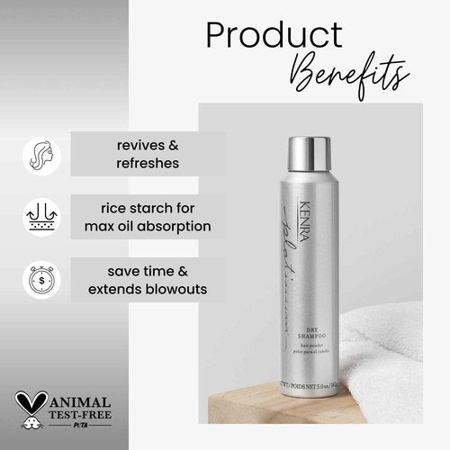 Kenra Professional Platinum Dry Shampoo | Oil Absorbing Spray | Instantly Revives & Refreshes Hair | Saves Time & Extends Blowouts | All Hair Types | 5 oz (2-Pack)