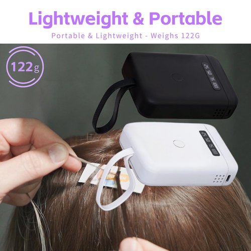 V Light Hair Extension Kit, Light Hair Extension Machine, Portable Fast Curing Glue Wig LED Lamp for Home Salon (405nm black)