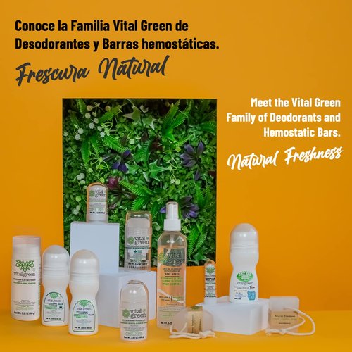 Vital Green Crystal Potassium Alum Deodorant – Unscented Mineral Deodorant For Men, Women And Athletes -3.53oz / 100 g (12 Units)