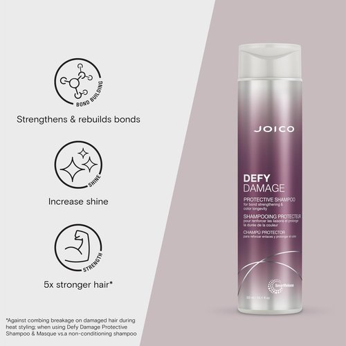 Joico Defy Damage Protective and Repairing Shampoo Conditioner Shield Set | Strenghthen Bond & Preserve Color | For Fragile Hair