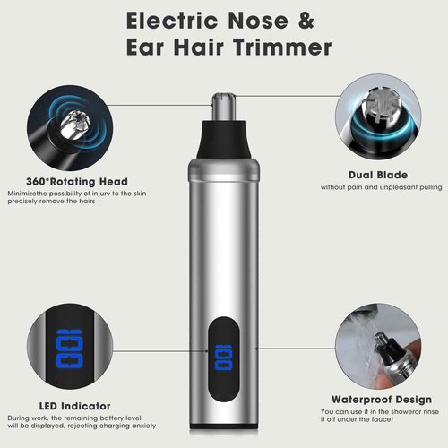 Karrte Professional Hair Clippers and Trimmer Set for Men, T-Shaper Trimmer & Foil Shaver, Nose & Ear Hair Trimmer, Cordless Clippers and Grooming Set, Hair Cutting Kit with LED Display Silver