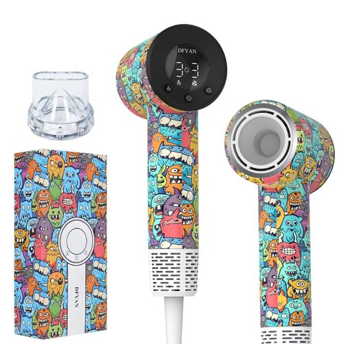 Mini Travel Blow Dryer, Portable Hair Dryer, High-Speed Ionic Hair Dryer for 5X Fast Drying, Small Low Noise Thermo-Control Hair Dryers with HD Digital Display & Magnetic Nozzle, for Home Women Man