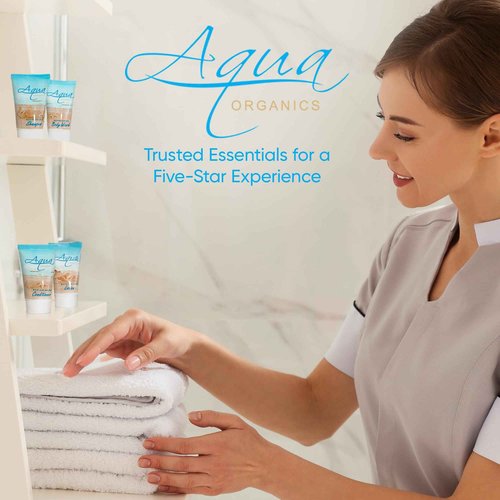 Aqua Organics Hotel Soaps & Toiletries Bulk Set | 1-Shoppe Amenities Kit | 1oz Shampoo & Conditioner, Body Wash, Lotion | Travel Size | 80 Pieces