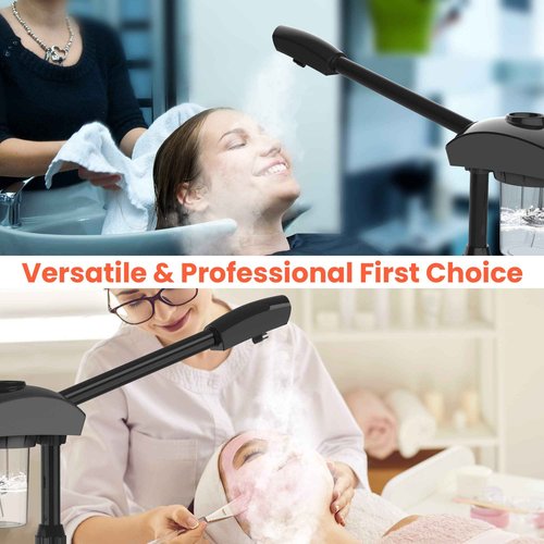 TASALON Ionic Facial Steamer, Professional Face Steamer for Facial, Esthetician Steamer for Face Spa and Salon Beauty, Hot Ionic Mist Face Steamer for Facial Deep Cleaning Skin Care Equipment- Black