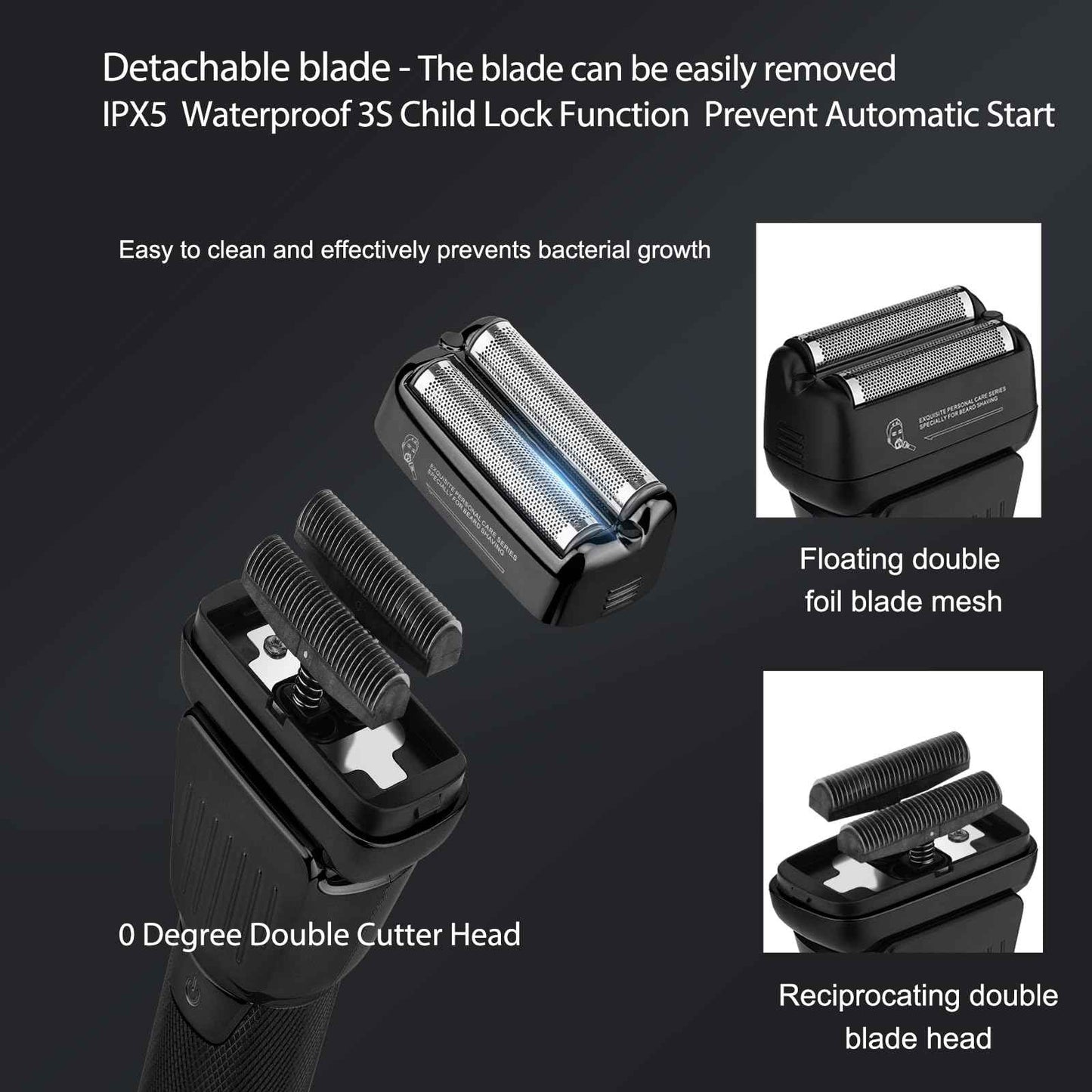 Professional Hair Clippers for Men - Cordless Beard Trimmer Electric Razor Foil Shavers, Barber Clippers Hair Trimmer Rechargeable Hair Grooming Kit, LCD Display, Gifts for Men (Black)