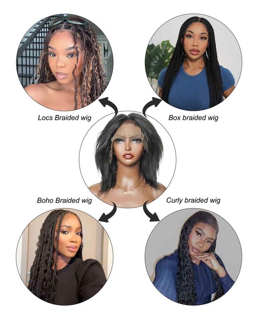 JALIZA Full Lace Wig Cap Real Swiss HD Lace Braided Wig Base for Women and Men - Black