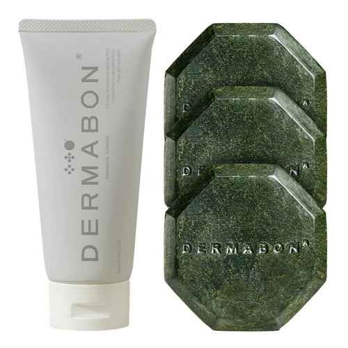 Dermabon Seborrheic Dermatitis Cream & Psoriasis Soap Bar Bundle| Calendula extract, Salicylic acid & Bee wax cream| Coal tar soap for Dandruff control| Moisturizing Crema Para Psoriasis