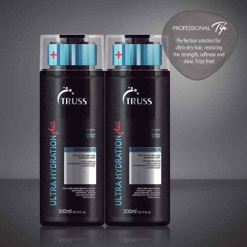 TRUSS Shock Repair Hair Treatment 4 Week Supply Bundle with Ultra Hydration Plus Shampoo for Dry Hair
