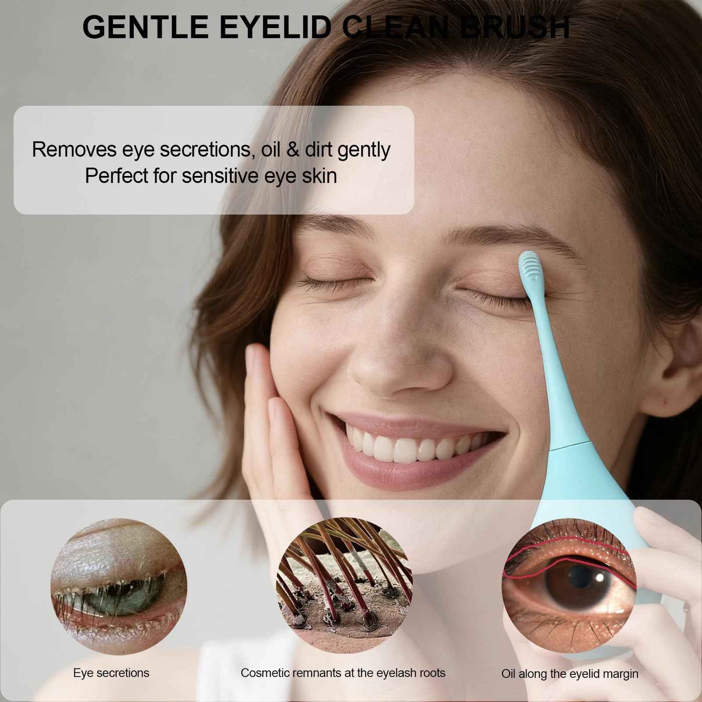 LIZICH Electric Eyelid Brush with Soft Silicone for Sensitive Eyelids,Gently Cleans Eyelid Margins,Removes Dirt,Oil.Blepharitis and Dry Eyes Relief,Lid Scrubbing Device Machine,Eyelid Cleanser (Pink)