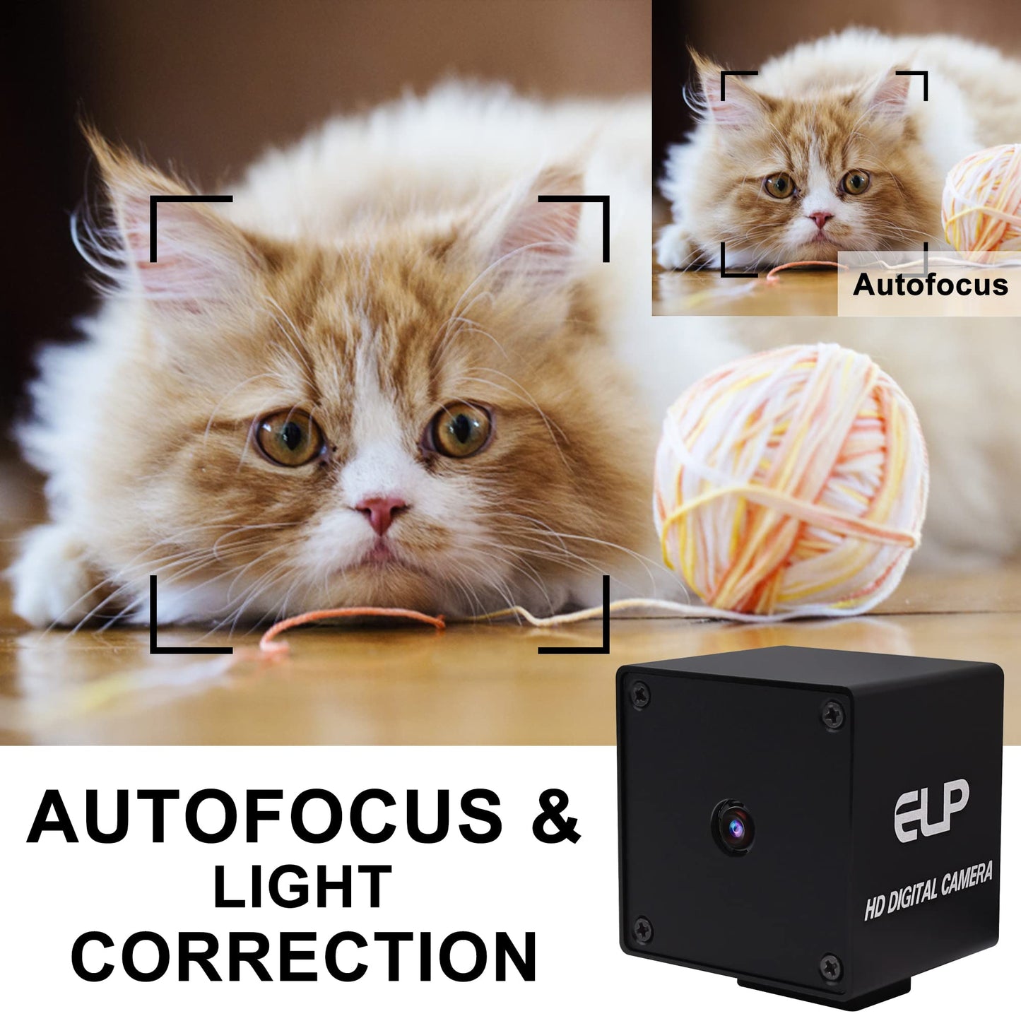48MP USB Camera Autofocus Ultra HD 70 Degree Lens with Mini Metal Case, High Speed 4K 30fps Webcam Plug and Play Industrial Surveillance Security Camera for PC/Mac OS/Windows/Raspberry Pi/Scanner