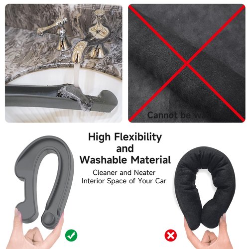 Car Seat Gap Filler Set of 2, Soft Foam Multifunctional Seat Side Gap Filler with Organizer & Hook Function, 3in1 Gap Stopper Universal Fit Car SUV Truck Fill The Gap Between Seat & Console(Gray)