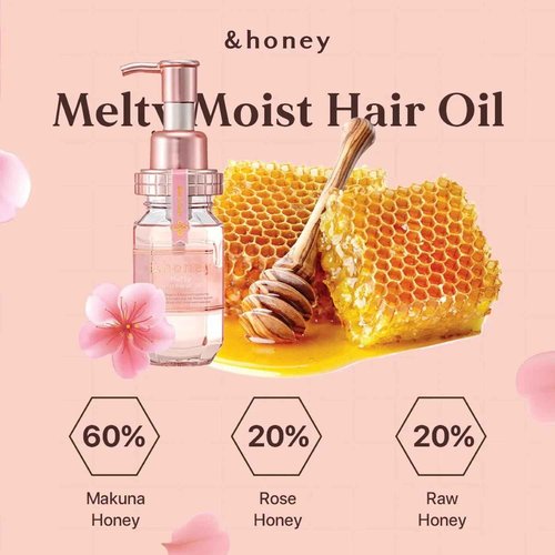 &honey Melty Moist Repair Shampoo, Treatment & Hair Oil Set + Free Hair Tie