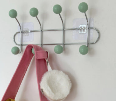 Nordic-Style Wall-Mounted Metal Coat Hook Rack - No-Drill, Modern Home Storage