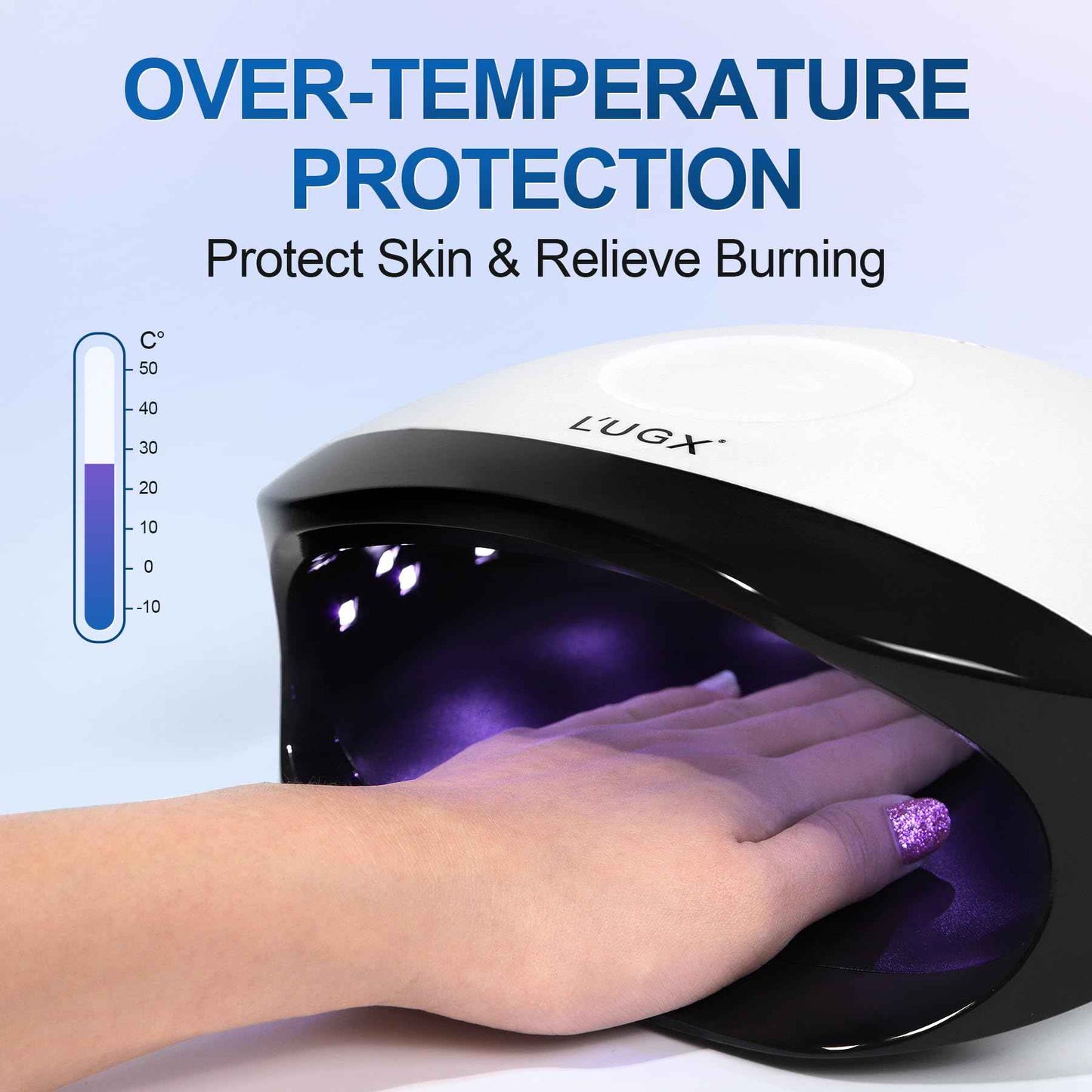 L'UGX 56W UV LED Nail Lamp Nail Dryer for Gel Polish, UV Light Curing Lamp with 4 Timer, Perfect for Manicure and Pedicure