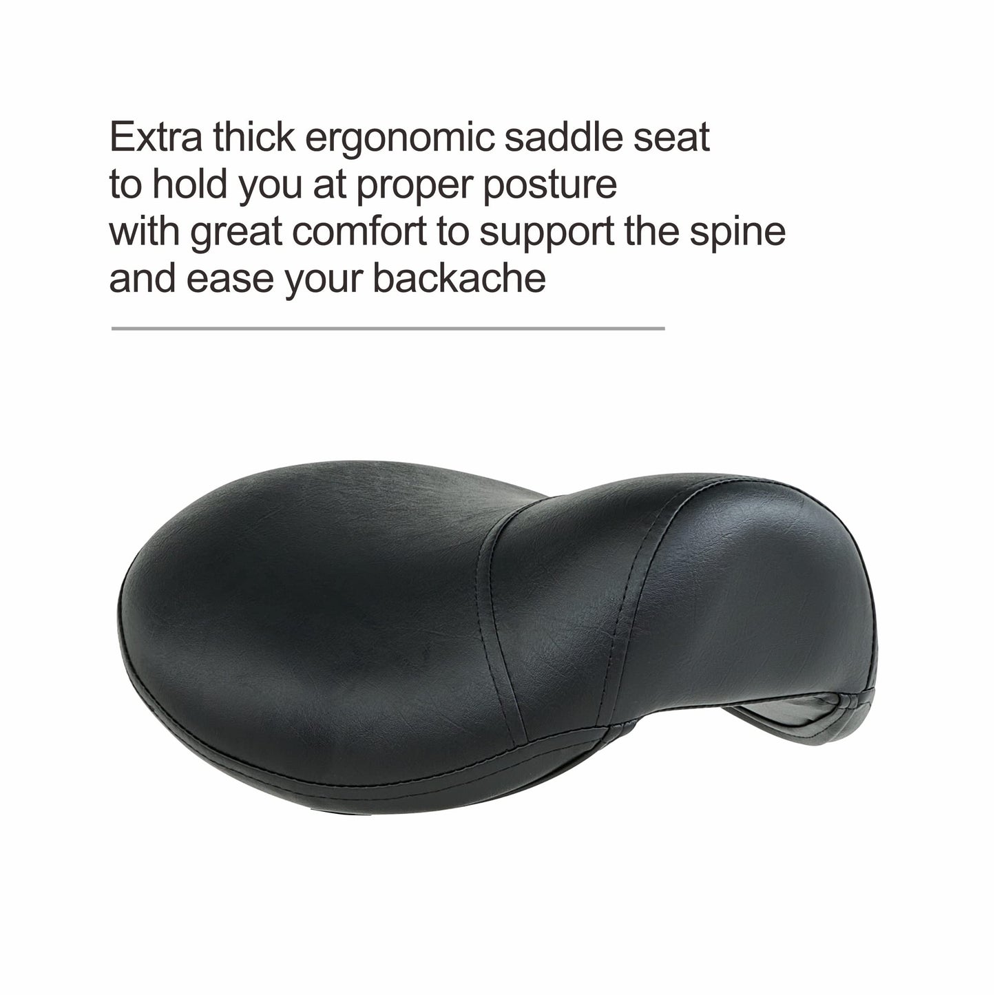 Grace&Grace Ergonomic Rolling Saddle Stool Chair with Wheels Adjustable Swivel Stool with Back and Footrest Heavy Duty for Esthetician, Artist, Dental, Medical, Spa, Salon, Cutting, Home Office