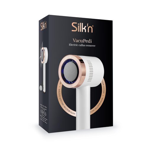Silk'n Electric Callus Remover - Vacupedi - Foot Callus Remover with Vacuum System and 3 Grinding Discs - Cordless Rechargable Pedicure Tool USB-C - Rose Gold