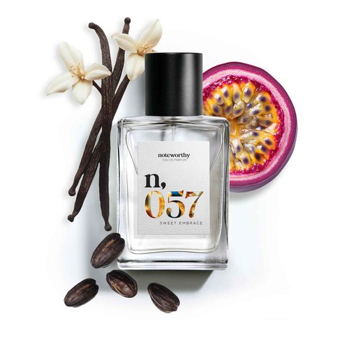 Noteworthy n,057 Sweet Embrace Eau De Parfum – Vanilla, Passionfruit, Tonka Bean | Sophisticated, Warm Fragrance for Any Occasion | Long-lasting Unisex Perfume for Women & Men (50ml)