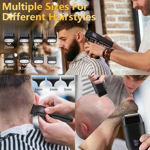 Saoilli Hair Clippers for Men Professional,Cordless Beard Trimmer Hair Trimmer for Men Set,Electric Shavers Rechargeable,Barber Clippers for Haircut Grooming,Razor with Case