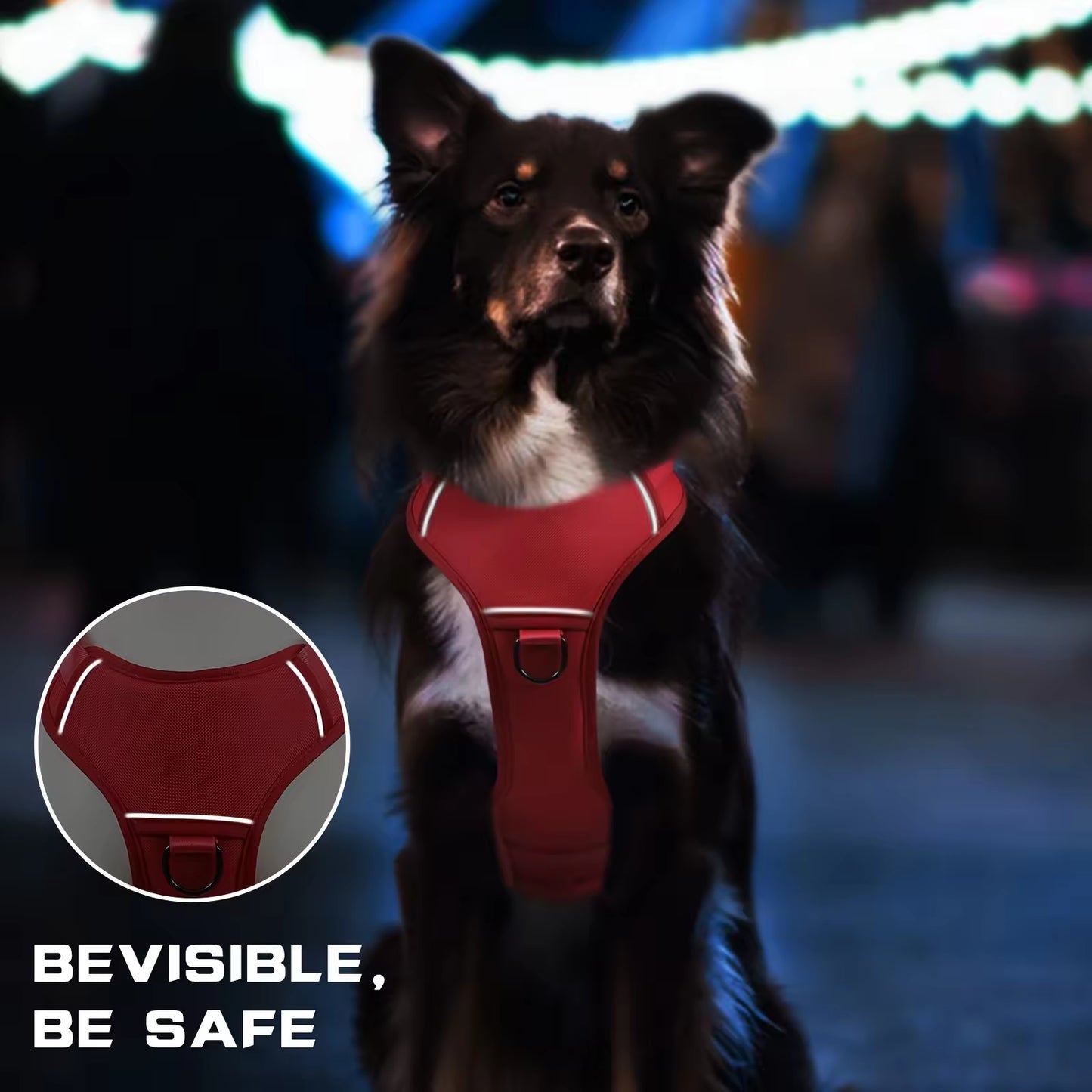 Adjustable No-Pull Dog Harness Vest - Reflective, Durable Nylon Service Dog Gear