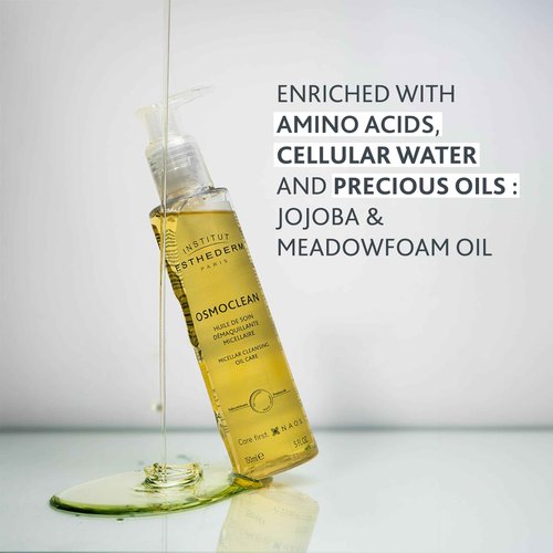 Institut Esthederm Micellar Cleansing Oil Care, Gentle Face Cleanser and Makeup Remover for All Skin Types, 150ml