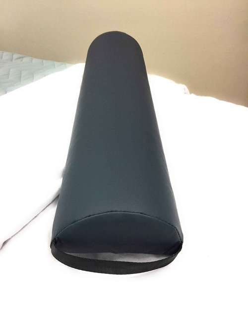 NRG Half Round Massage Bolster - Durable Massage/Spa Table Pillow Cushion - Positioning Bolster with Carrying Strap - CFC Free Foam, NaturSoft Vinyl Cover - 3 x 6 x 26 Inches - Color: Agate