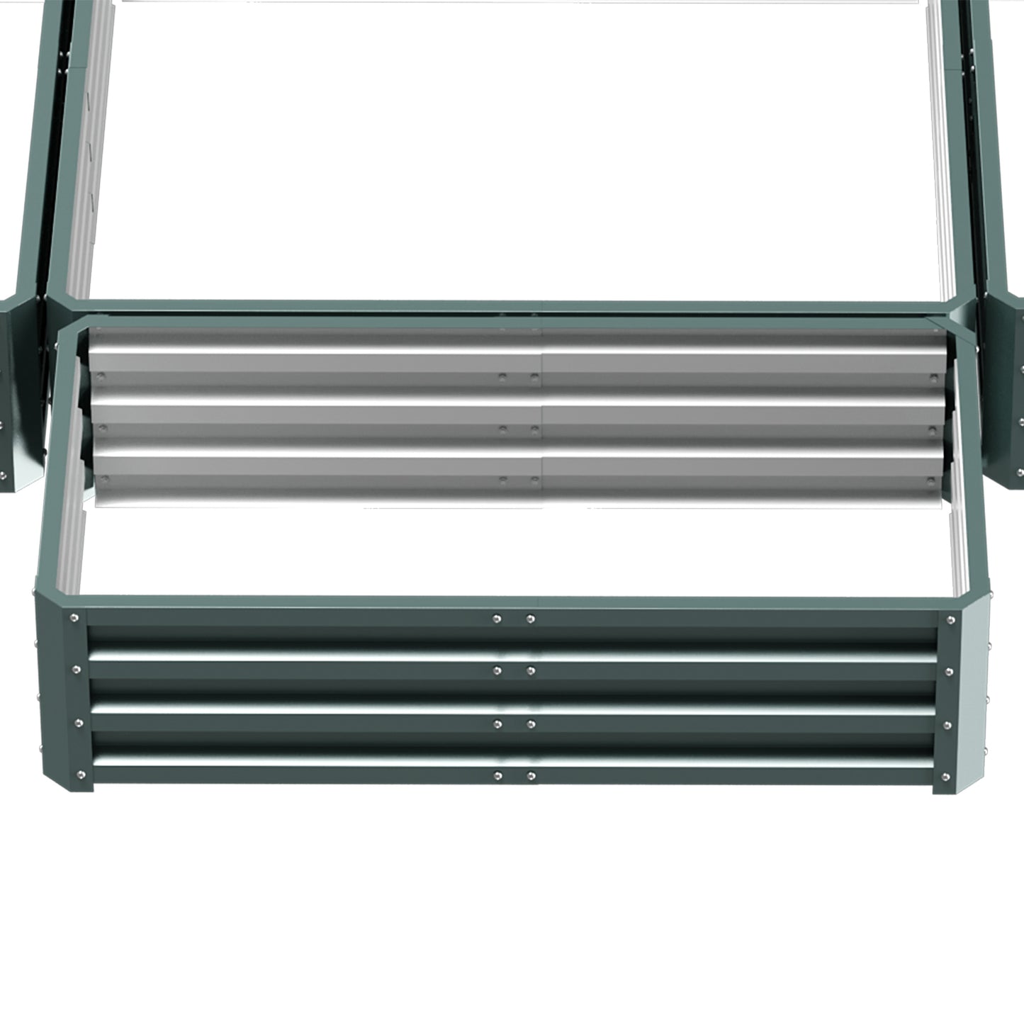 Large Steel Raised Garden Bed Set of 5 Outdoor Planters 8x8ft Green