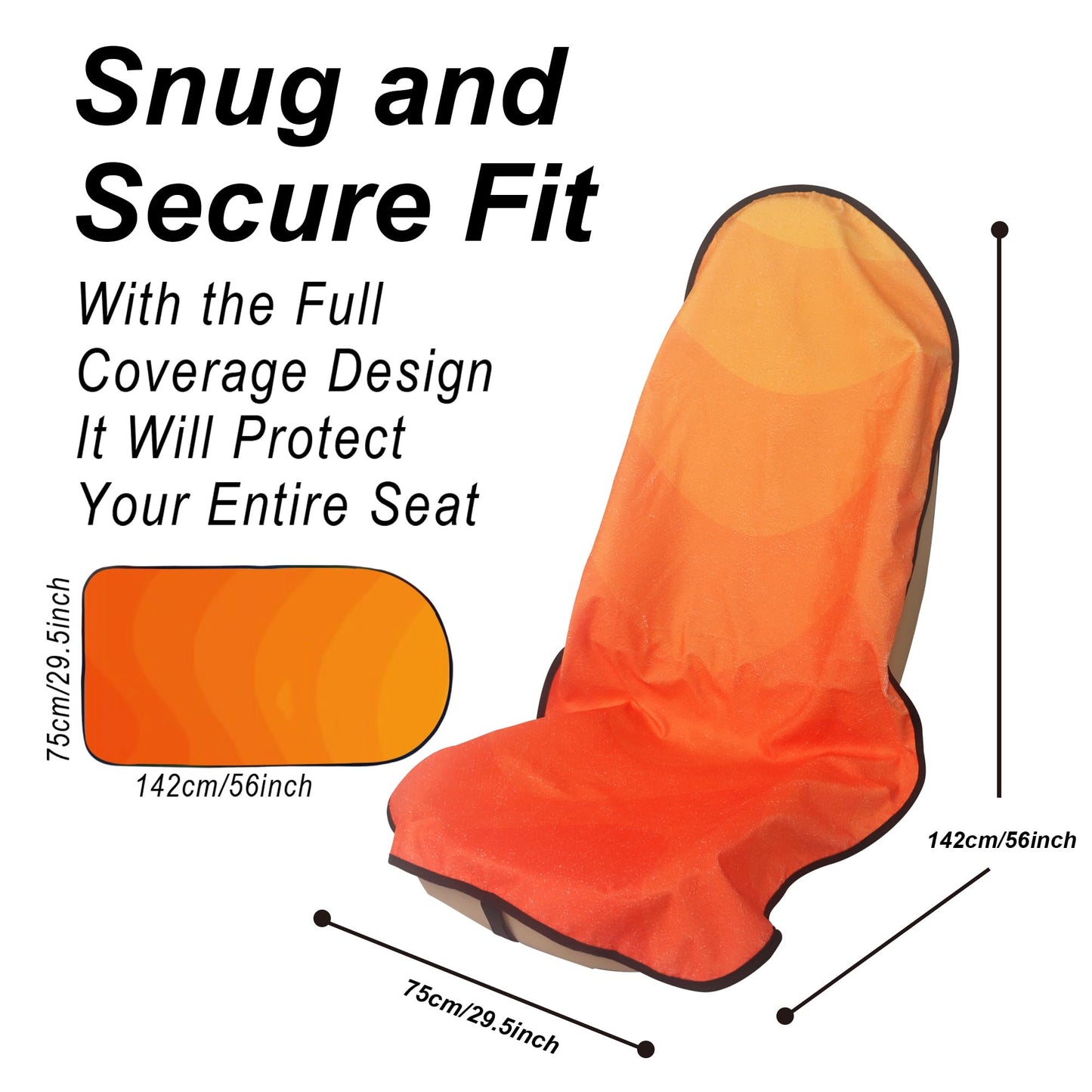 LoyaGour Car Seat Cover Protector Front Seats,for Gym Workout,Running,Swimming,Beach and Hiking,Waterproof Sweat Towel Bucket Seat Covers for Cars SUV Trucks (Orange, 1Pcs)