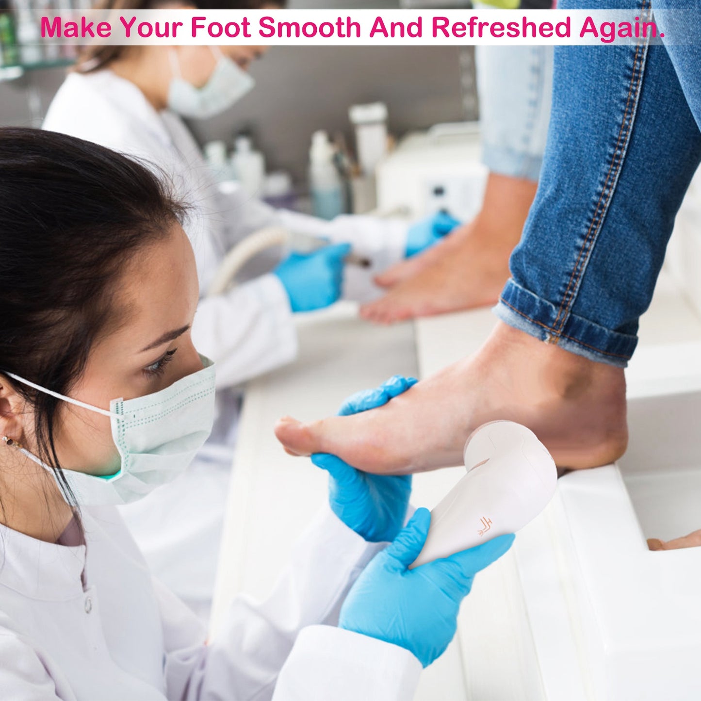 17-Piece Electric Foot Callus Remover with Vacuum and 3 Grinding Heads