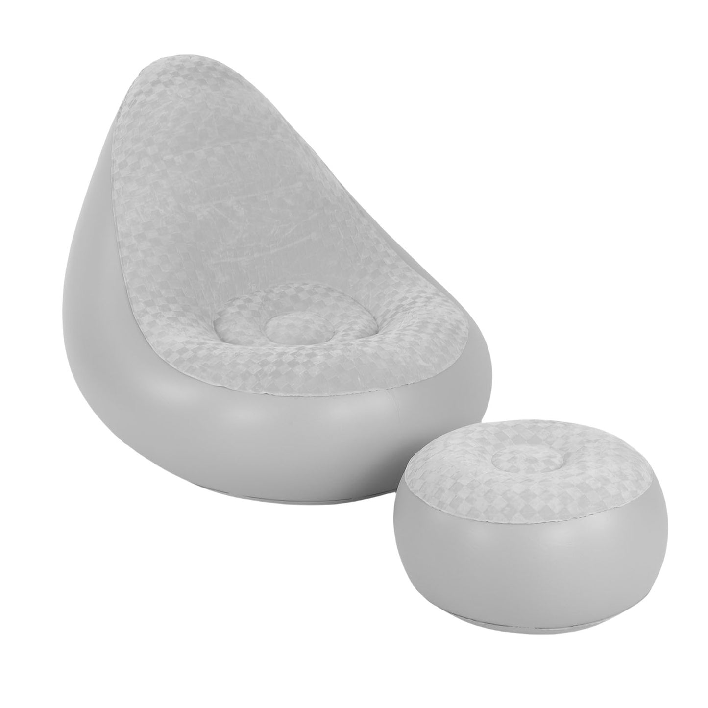Inflatable Lounge With Footstool PVC Flocking Water Proof Folding