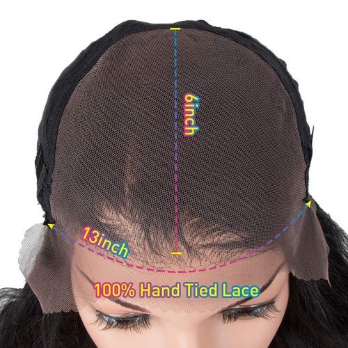 Joedir 28" Long Wavy 13X6 Free Parting Easy-360 Lace Frontal Wigs for Black Women Heat Resistant Synthetic Hair wigs(1B)