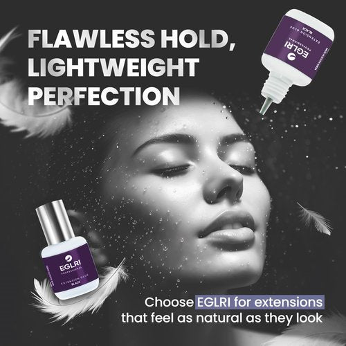 Professional K Beauty Eyelash Extension Adhesive - 1-3 Sec Fast Drying Time - Super Strong - Sensitive for Extensions - Black - 0.35 oz