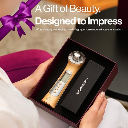 Nova 4-in-1 Facial Wand: Red, Blue and Green Light Therapy, Galvanic Ion Cleansing, Ultrasonic Face Lift & Anti-Aging Device, Tightening, and Rejuvenation for Home Use