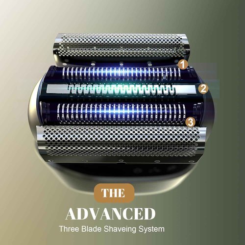 Tulzim Electric Foil Shaver for Men: Mini Electric Razor for Face - IPX7 Waterproof Cordless Razor with LED Display - 3 Floating Blade USB-C Fast Rechargeable for Travel & Home - Carbon Gray