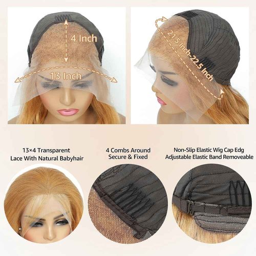 Saxio Honey Blonde HD32 Inch Blonde200% Density 13x4 Body Wave Honey Blonde Wig Human Hair Pre Plucked With Baby Hair
