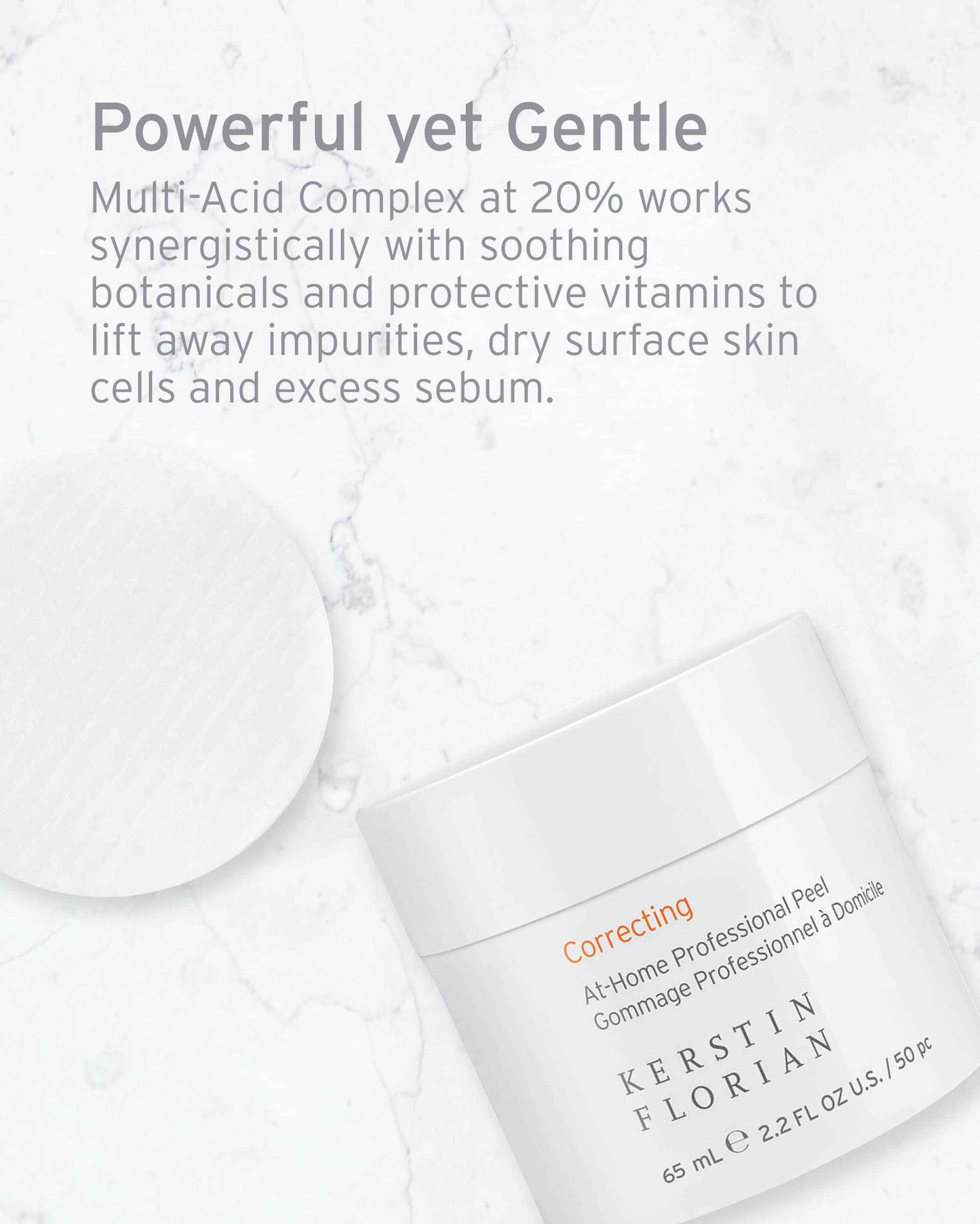 Kerstin Florian Correcting At Home Professional Peel | Glycolic & Lactic Acid Exfoliating Pore Pads (50 individual pads)