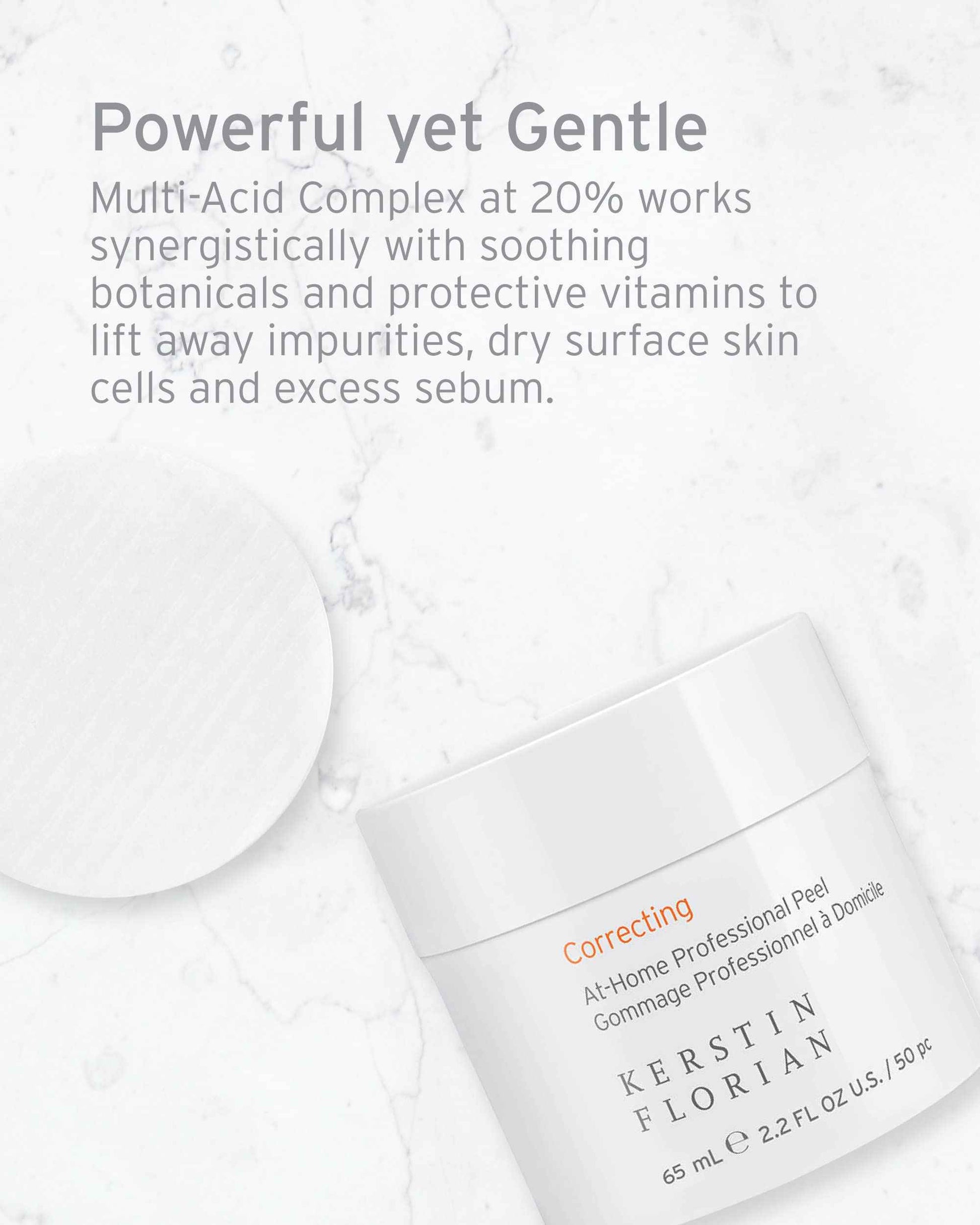 Kerstin Florian Correcting At Home Professional Peel | Glycolic & Lactic Acid Exfoliating Pore Pads (50 individual pads)