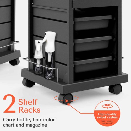 TASALON Salon Trolley - Space Saving Rolling Cart for Extra Storage - 6-Tray Multipurpose Salon Cart - Tattoo Tray