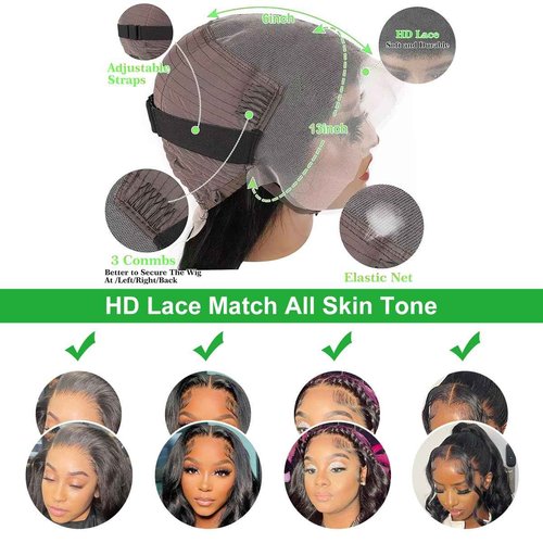 Cikana 30 Inch Lace Front Wigs Human Hair Pre Plucked 180% Density Body Wave Transparent HD 13x6 Lace Frontal Wigs Glueless Body Wave Wig for Women with Baby Hair