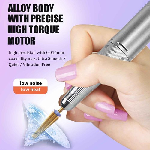 Electric Nail Drill Machine,Lumcrissy Colorful Rechargeable 35000 RPM Nail Drill Portable E-File with Detachable Battery,Portable Electric Acrylic Nail Tools ,Polishing,Nail Removing (Pink)