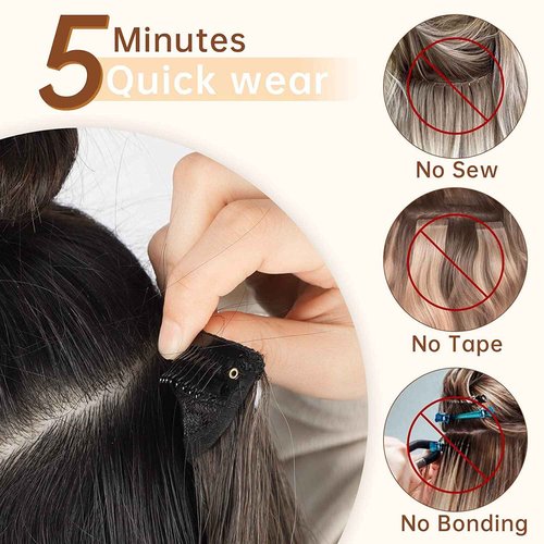 Amethyst Clip in Hair Extensions Real Human Hair for Black Women 120g 100% Unprocessed Brazilian Virgin Hair 20 Inch Natural Black Straight Remy Human Hair Extensions 8 Pcs Per Set with 18 Clips