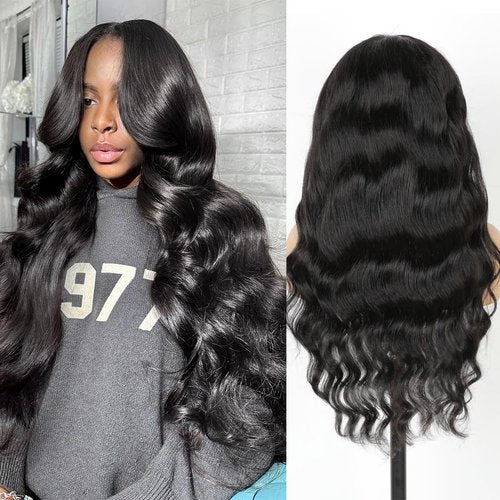 26 Inch Body Wave Lace Front Wigs Human Hair 13x4 SKINLIKE Real HD Lace Front Wigs Human Hair Pre Plucked Body Wave Glueless Frontal Wigs Human Hair 180% Density for Women