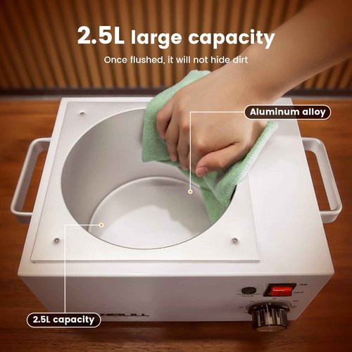 Anbull 5.5lb Professional Single Wax Warmer, Electric Lagre 2.5L Wax Heater Pot for Hair Removal with 20-120℃ Temperature Control, Paraffin Hot Facial Skin SPA Equipment