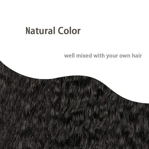 VKHAIR Kinky Straight Clip in Hair Extensions for Black Women Human Hair Clip In Extensions 20 Inch 10Pcs 120g Natural Black Full Head Unprocessed Remy Human Hair (Natural Black, 20 Inch)