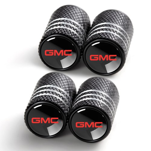 Tire Valve Stem Caps for GMC Escalade CT4 CT5 CT6 ATS CTS SRX XT5 Metal Car Wheel Air caps Auto Valve Stem Caps Accessories 4 Pack Black