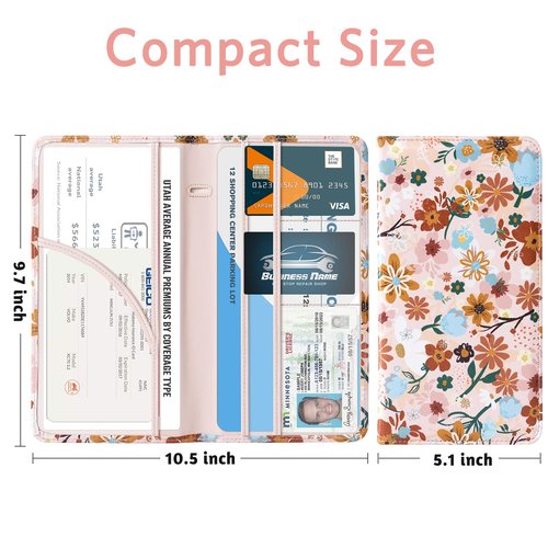 CoBak Car Registration and Insurance Holder - Vehicle Glove Box Car Organizer,Auto Truck Comparment Accessories Case with Magnetic Closure for Driver License,Cards