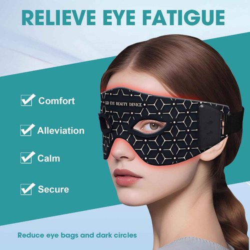 Red Light Therapy for Eyes, 5 Modes LED Eye Mask for Skin Rejuvenation, Anti-Aging, Boost Collagen, Under Eye Red Light Therapy Device for Dark Circles, EyeBags, Wrinkles