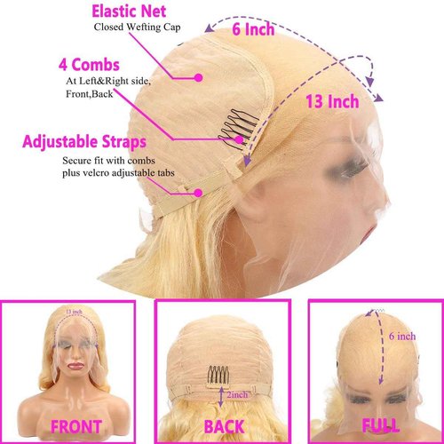 Jewhaut 613 13x6 Lace Front Wig Human Hair 28 Inch Body Wave Blonde Wig Human Hair 613 HD Transparent Lace Frontal Wigs Human Hair Pre Plucked Blonde Wig