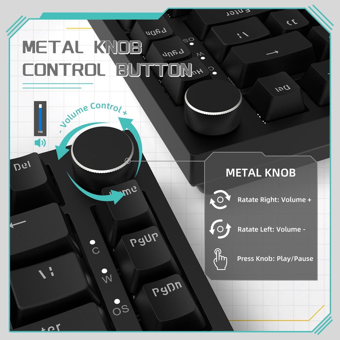 Attack Shark ajazz AK820 Mechanical Gaming Keyboard and X8 PRO Wireless Gaming Mouse-Black