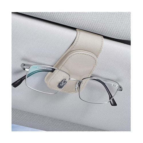 AICEL Sunglasses Holders for Car Sun Visor, Leather Eyeglasses Hanger Mounter, Magnetic Glasses Holder and Ticket Card Clip, Auto Interior Accessories Universal for SUV Pickup Truck